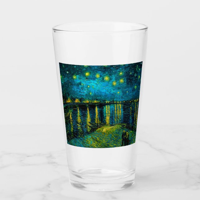 Verre Van Gogh Nuit étoilée sur le Rhône (Devant)
