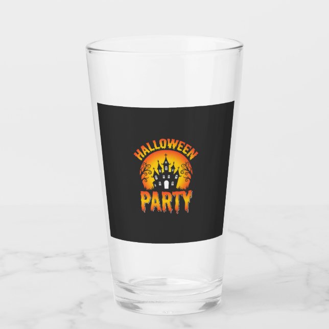 Verre Vecteur de fête de maison hantée Halloween (Devant)
