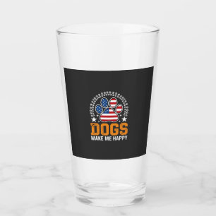 Verre Vecteur d'empreinte de patte de chien patriotique