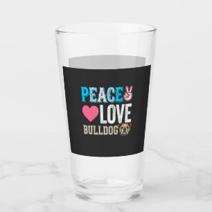 Verre Vecteur Peace Love Bulldog