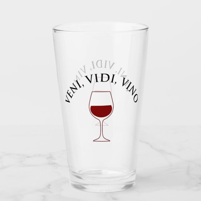 Verre Veni, Vidi, Vino Funny Vine Lover Latin Phrase (Devant)