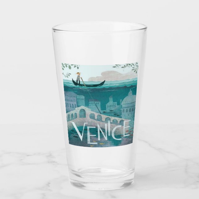 Verre venice Italie Gondola voyage vacances rétro post   (Devant)