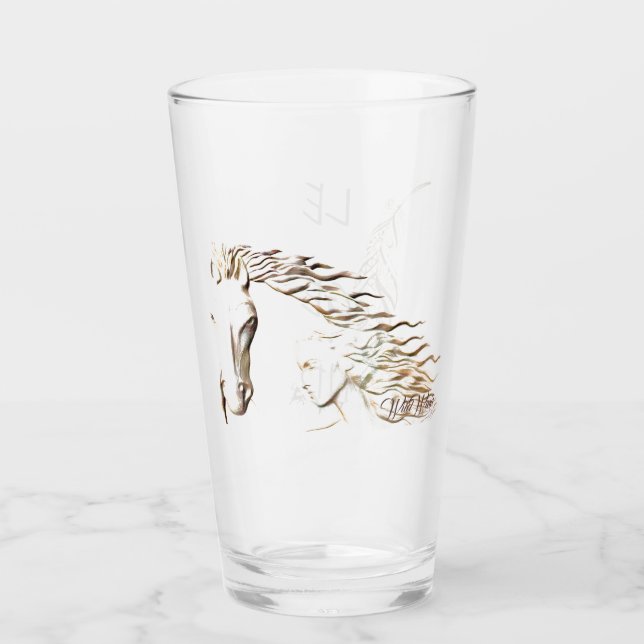 Verre Vent sauvage avec plumes et archer  (Devant)