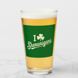 Verre Vert Drôle Irlandais Patty's Trèfle Saint-Patrick
