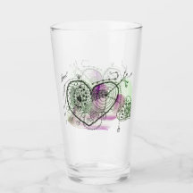 Vert et violet avec Coeurs Whimsical