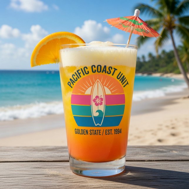 Verre Vêtements de plage rétro 90 - Côte Pacifique  (Créateur téléchargé)