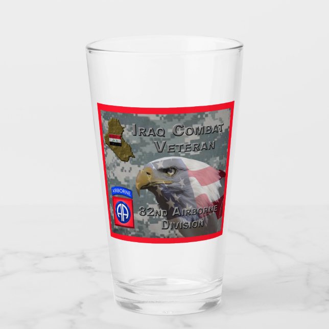 Verre Vétéran de combat de la 82e division aéroportée en (Devant)