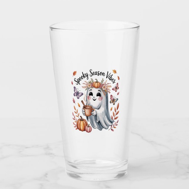 Verre Vibes de la Saison Effrayante Fantôme (Devant)