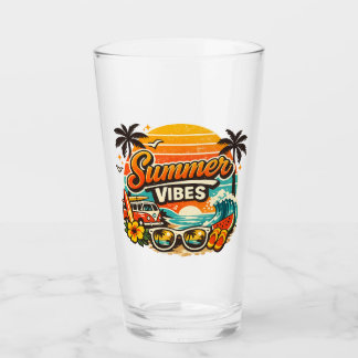 Verre Vibes d'été Rétro Coucher de soleil sur la plage