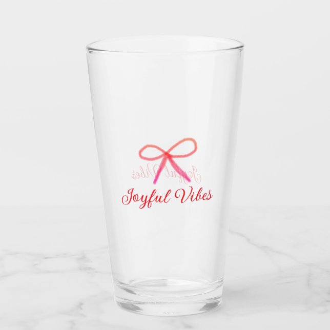 Verre Vibes joyeux noël RED BOW nom de famille (Devant)