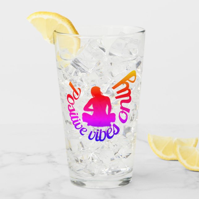 Verre Vibes positives seulement Zen Yoga méditation Lotu (Devant glace)