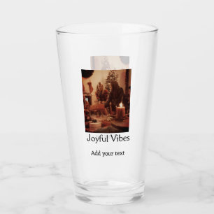 Verre Vibrations joyeuses ajout photo famille Noël nom s
