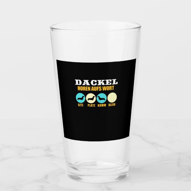 Verre Vie amusante avec Dachshund Chien (Devant)