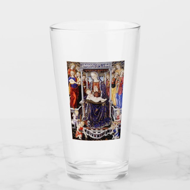 Verre Vierge et enfant avec Ange musicale (Devant)