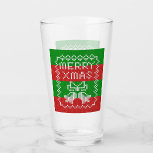 Verre Vilain pull motif sonnettes Joyeux fils Xmas