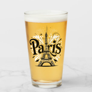 Verre Ville de Lumières : Typographie audacieuse d'art p