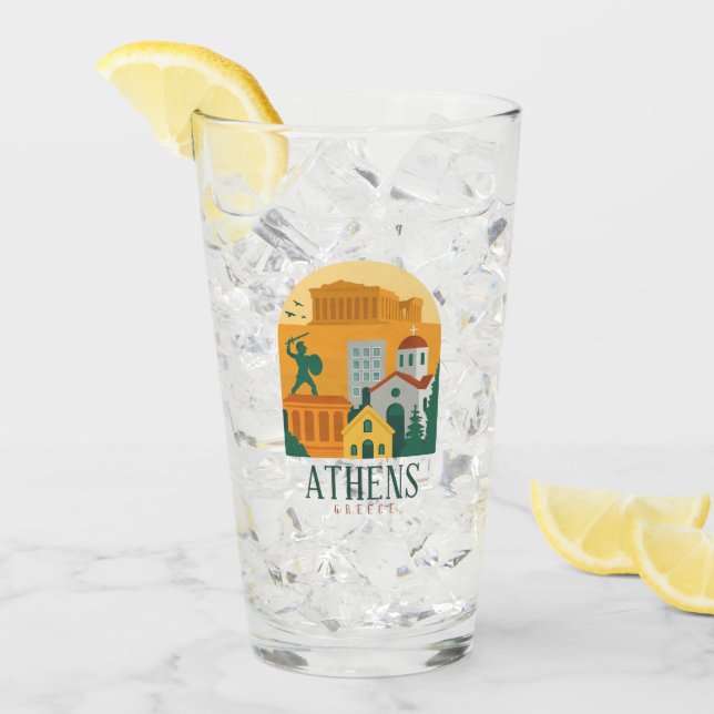 Verre Vintage Athènes Grèce Voyage - Parthenon (Devant glace)