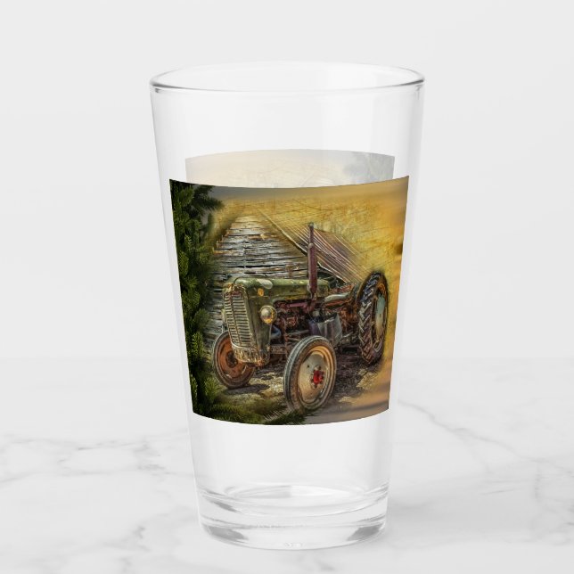 Verre Vintage Green Tractor Rustic (Devant)