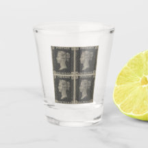 Verre vintage Penny Black Shot