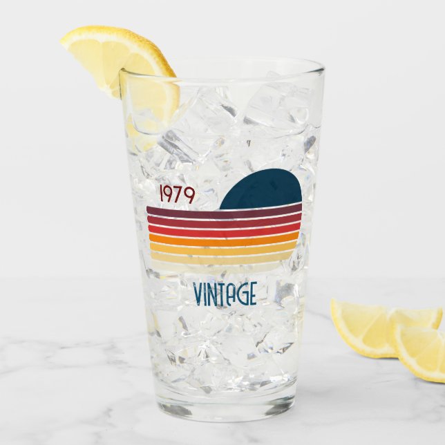 Verre Vintage Retro Stripe Sun 1979 (Devant glace)