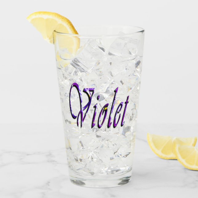 Verre Violet Floral Violet, (Devant glace)