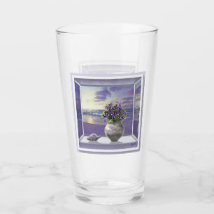 Verre violettes dans un bocal de lune