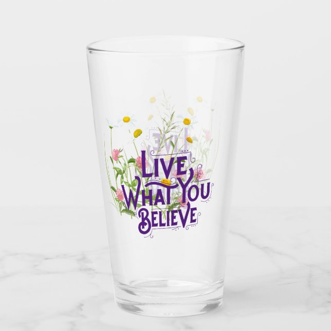 Verre Vis Ce Que Vous Croyez Citer Purple Dainty Floral (Devant)