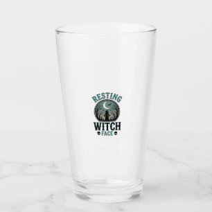 Verre Visage de sorcière au repos design Halloween vinta