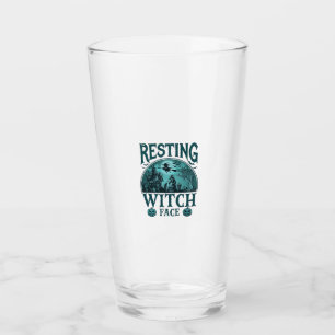 Verre Visage de Sorcière au Repos Halloween Maison Hanté
