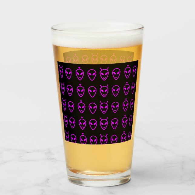 Verre Visages Aliens roses (Dos (rempli))