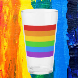 Verre Vive la fierté : Drapeau arc-en-ciel