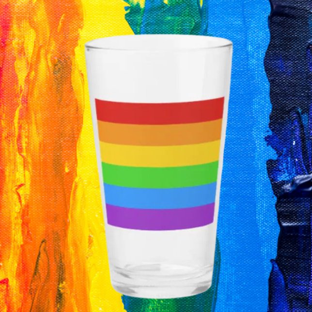 Verre Vive la fierté : Drapeau arc-en-ciel (Créateur téléchargé)