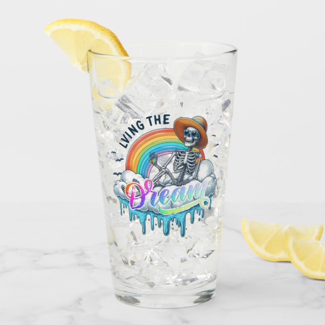 Verre Vivre le rêve - Squelette (Devant glace)