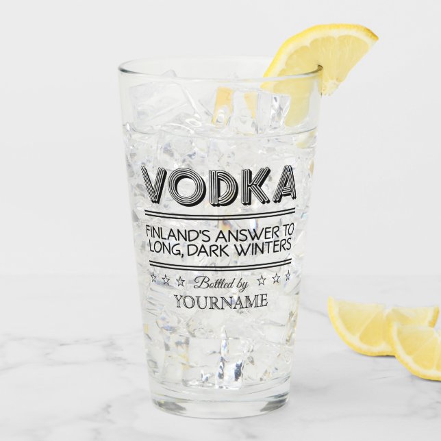 Verre VODKA nom personnalisé (Dos glace)
