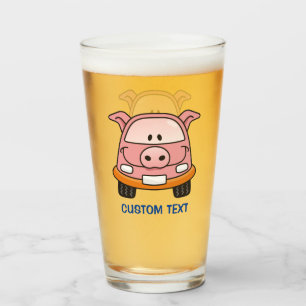 Verre Voiture de dessin de porc