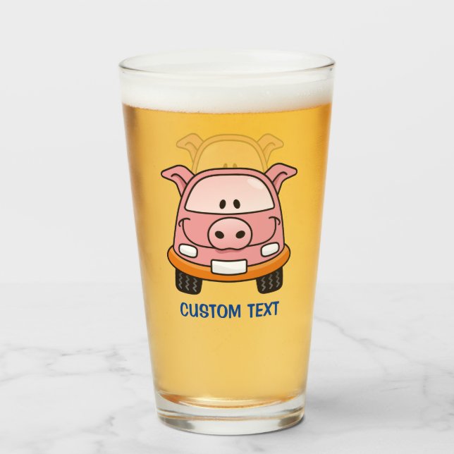 Verre Voiture de dessin de porc (Devant (rempli))