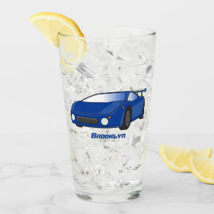 Verre Voiture de sport bleue avec illustration airfos