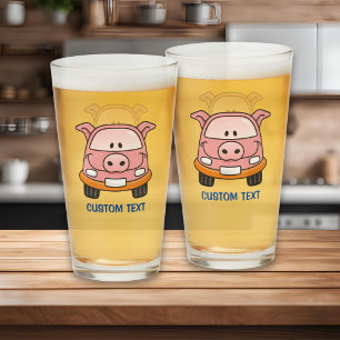 Verre Voiture dessin animé cochon