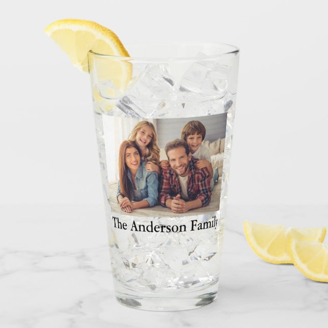 Verre VOS 2 photos & nom personnalisé (Devant glace)