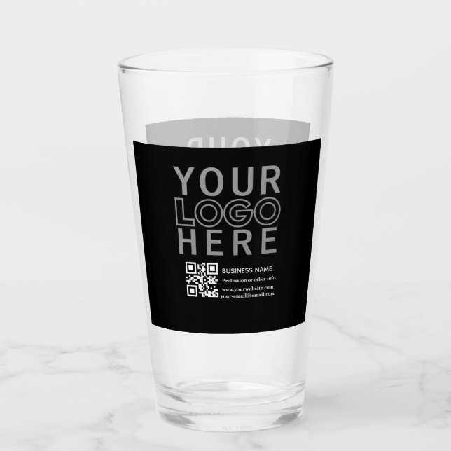 Verre Votre logo avec code QR et texte modifiables (Devant)