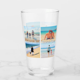 Verre Votre texte personnalisé sur collage de photos en