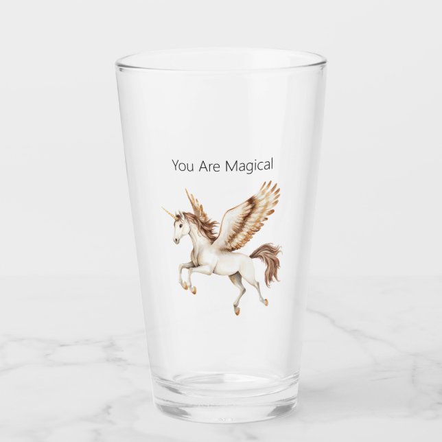 Verre Vous êtes licorne de pégase magique (Devant)