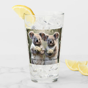 Verre "Vows À feuillage persistant : Un Mariage Koala en