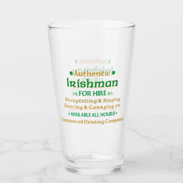 Verre Vrai Irlandais à Louer Drôle (Devant)