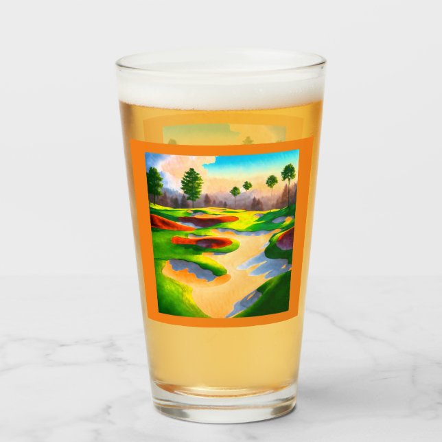 Verre Watercolor Golf Course Utopia (Dos (rempli))
