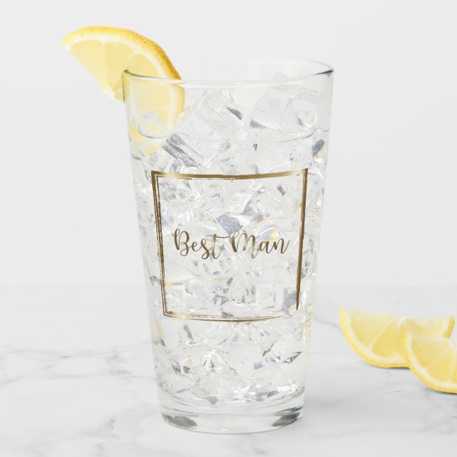 Verre Watercolor Navy & Blush Bestman (Devant glace)