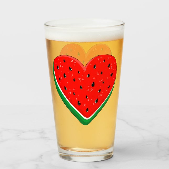 Verre Watermelon Heart Valentine's Day Free Palestine (Devant (rempli))