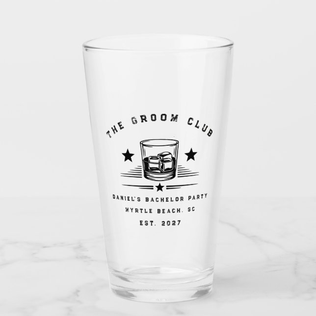 Verre Week-end de fête de bachelor personnalisé sur le t (Devant)