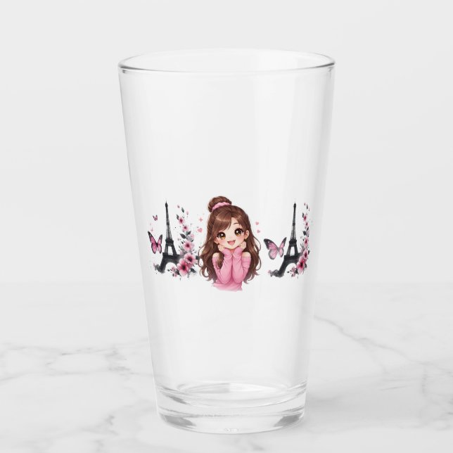 Verre Whispers of Paris Petals Over the Eiffel A Butterf (Devant)