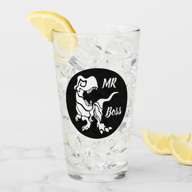 Verre White Trex the Boss Dino (Devant glace)